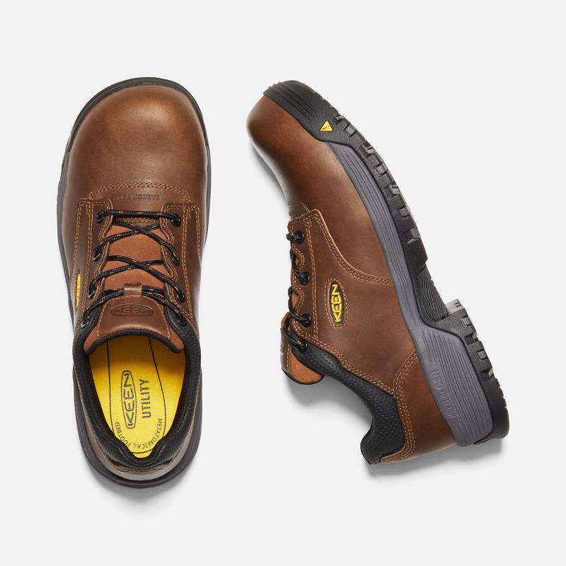 Keen Chicago Oxford Carbon-Fiber Toe Sicherheitsschuhe Herren DE-39504 Tobacco/Black - Keen Herrensc